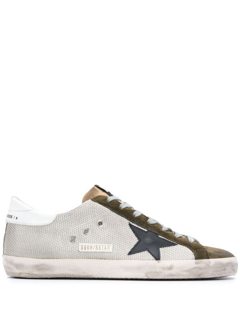 suede lace up trainers with star detail