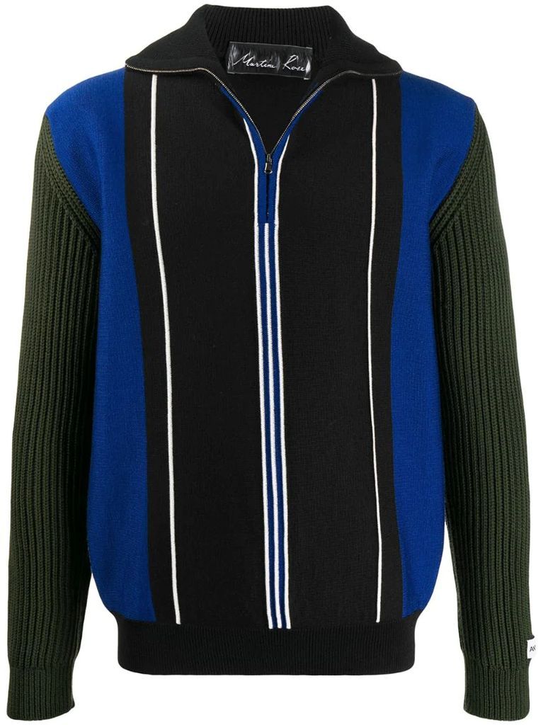 striped zip up jacket