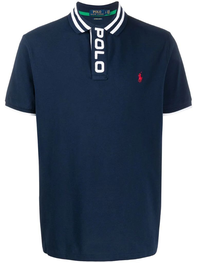 short sleeve logo polo shirt