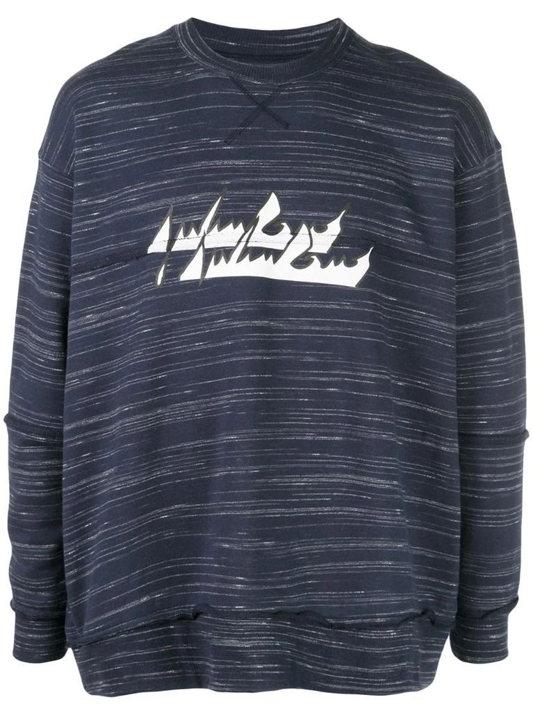 distressed marl logo sweatshirt