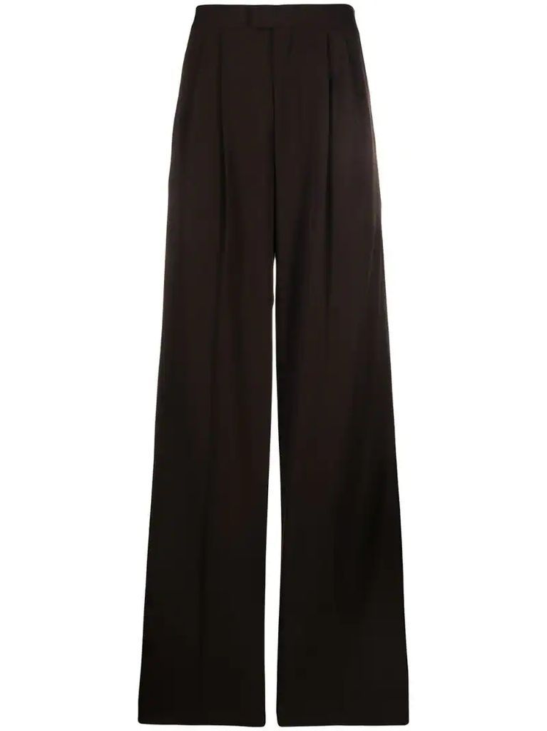 loose-fit wool trousers
