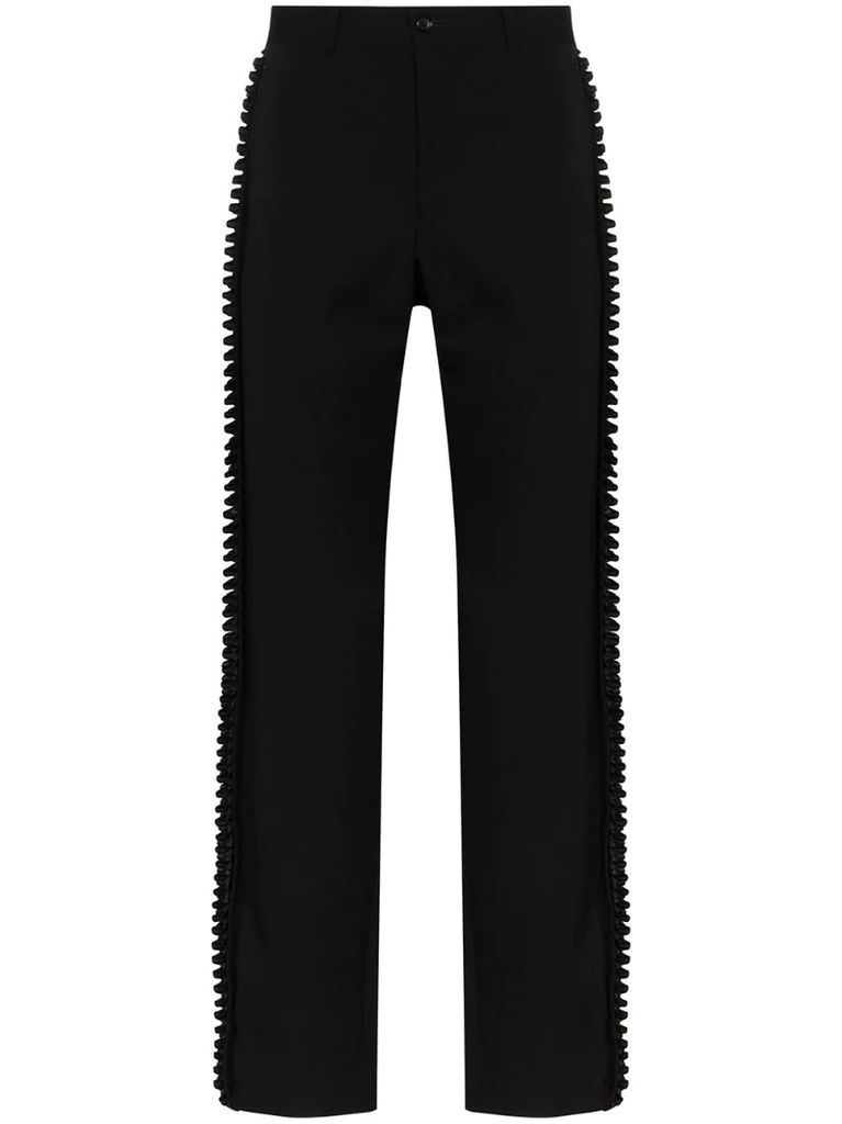 pleated trim tailored trousers