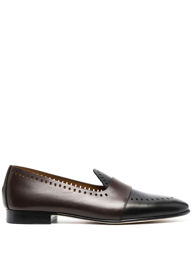 perforated-detail leather loafers