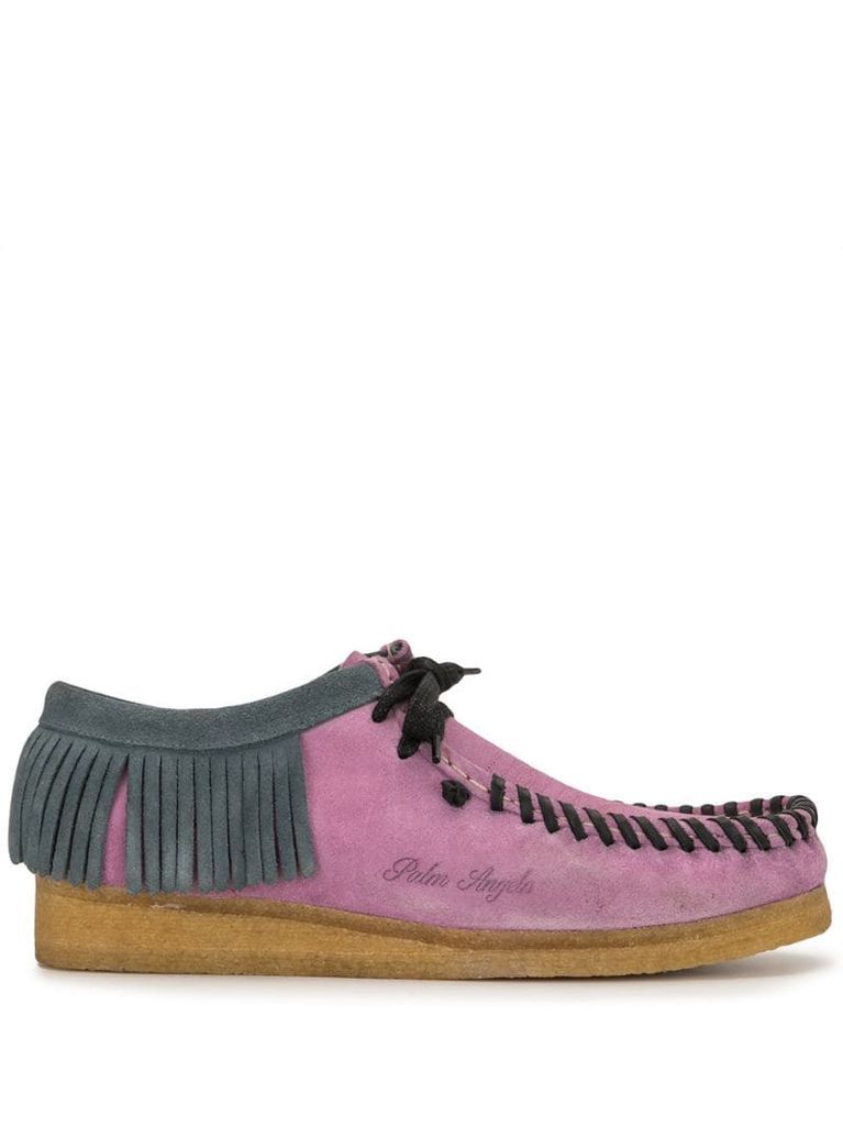 Wallabee fringed lace-up shoes