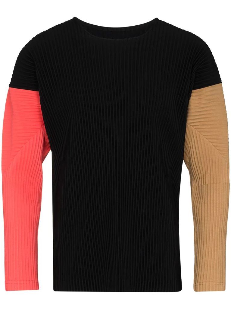 colour-block ribbed jumper