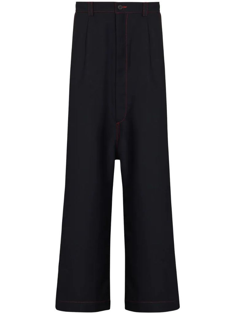 dropped-crotch wide-leg trousers