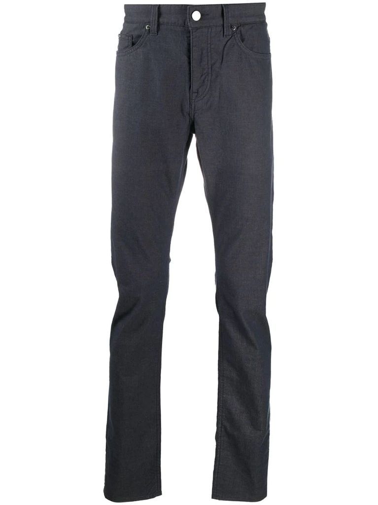 skinny-fit washed trousers