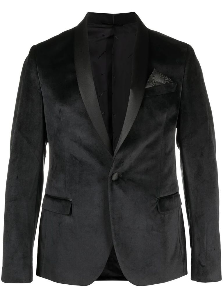 velvet single-breasted blazer