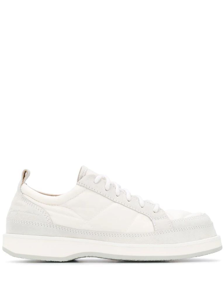 tonal stitch panelled sneakers