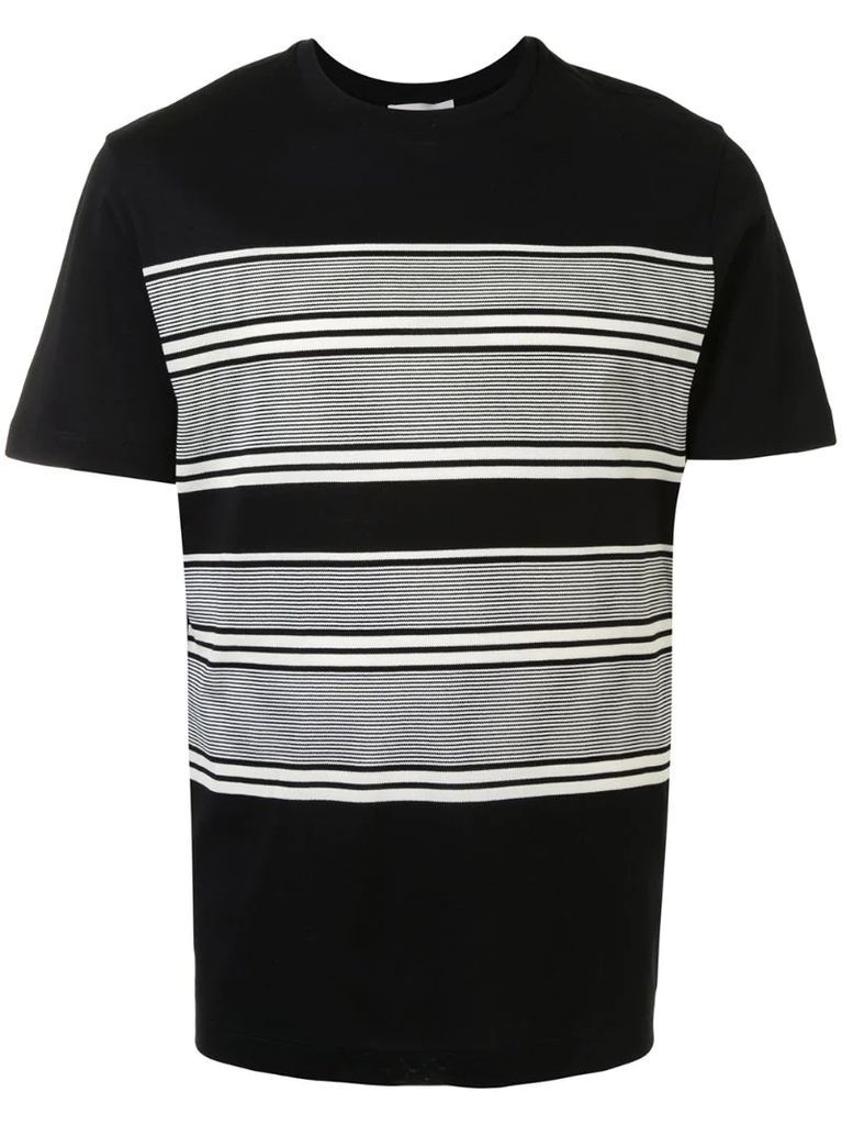 crew neck striped print T-shirt