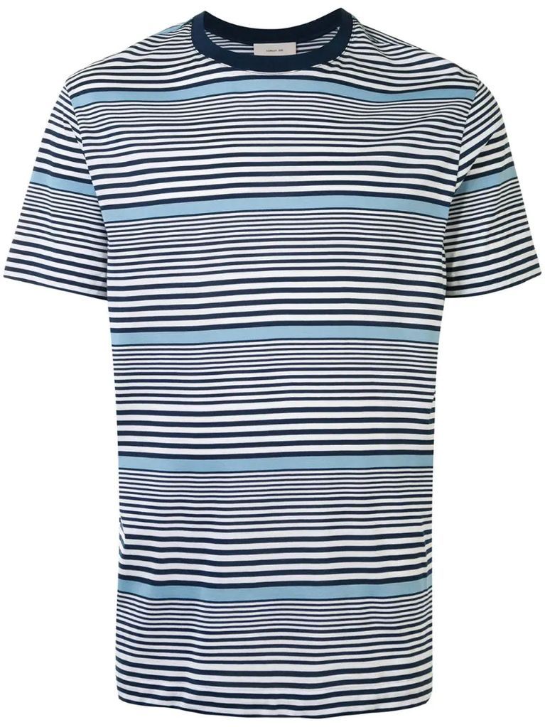short sleeve striped print T-shirt
