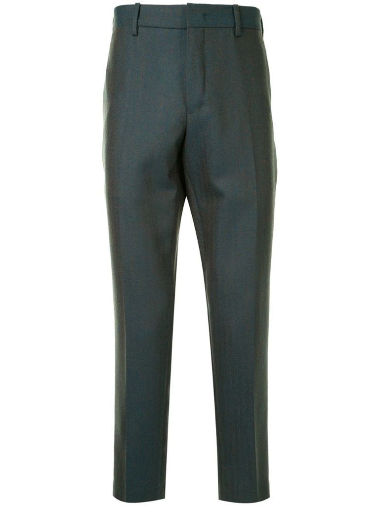 tailored herringbone trousers