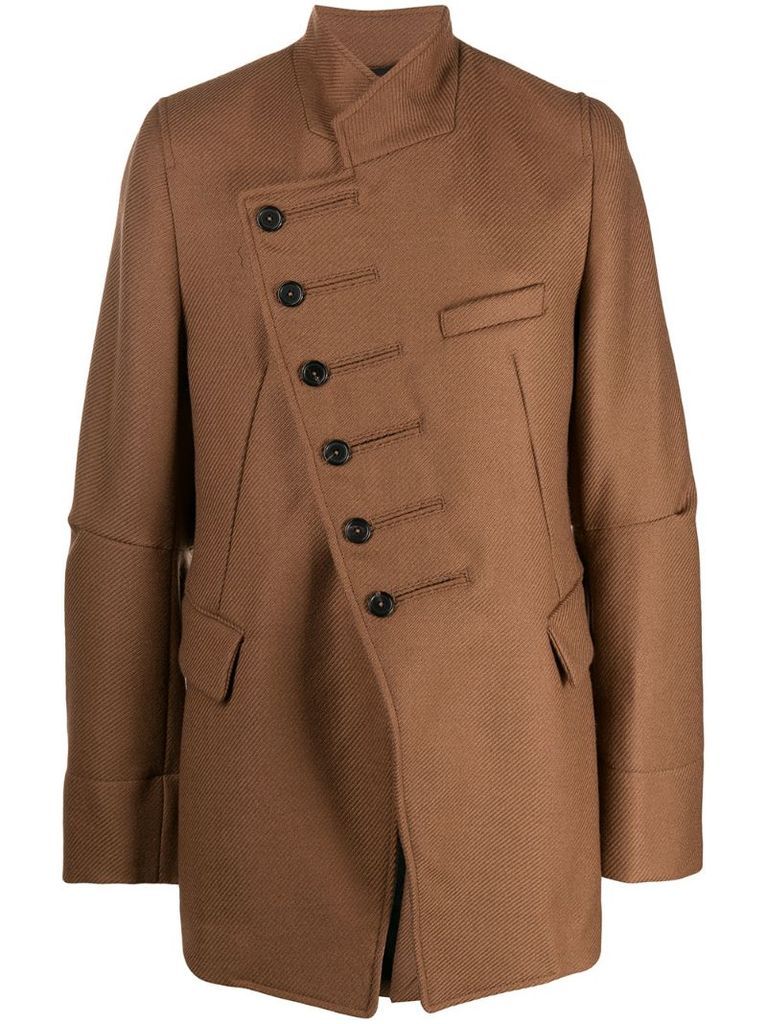 off-center button coat