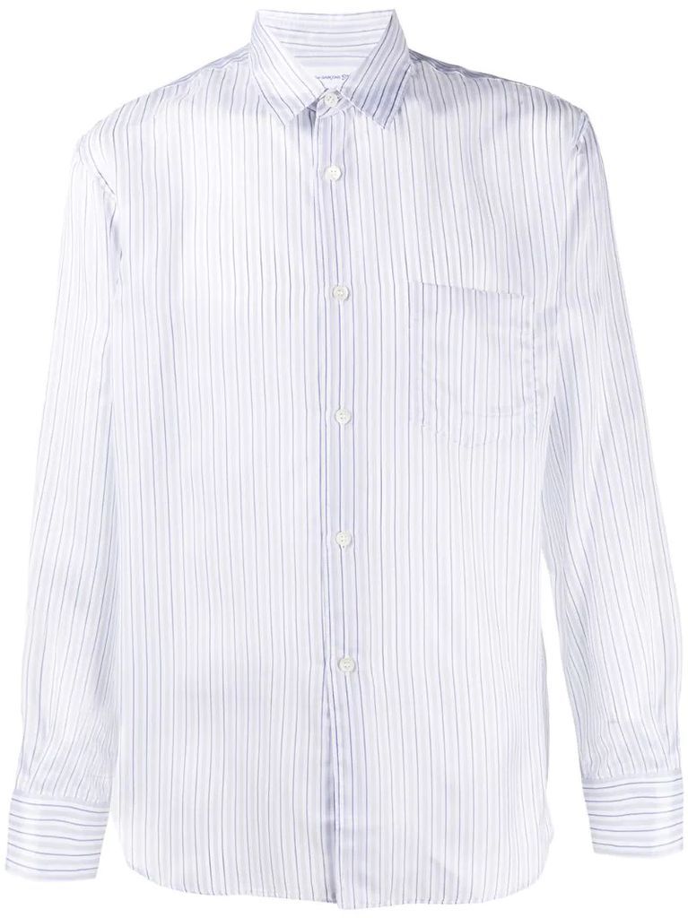 stripe-print fitted shirt