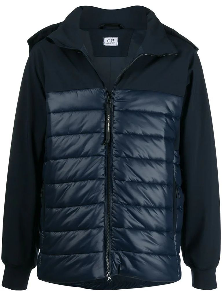 hooded high-neck quilted jacket