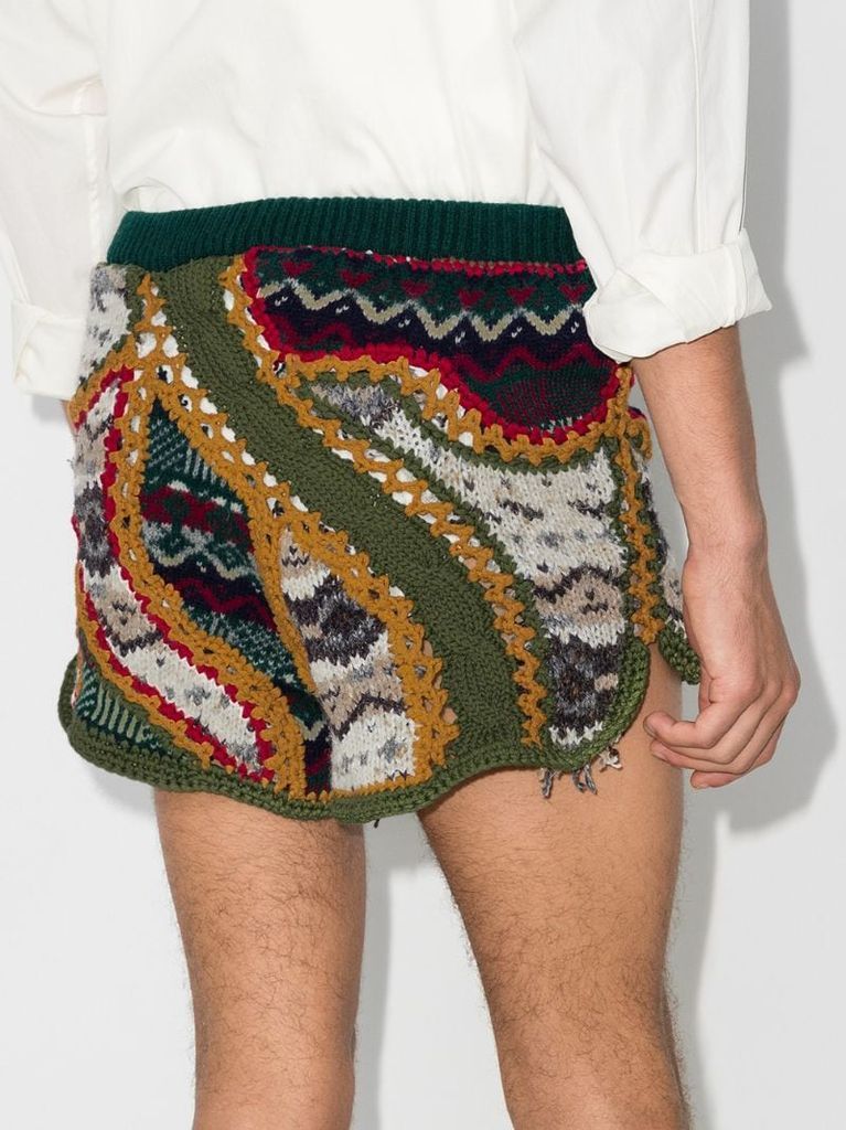 patchwork crochet shorts