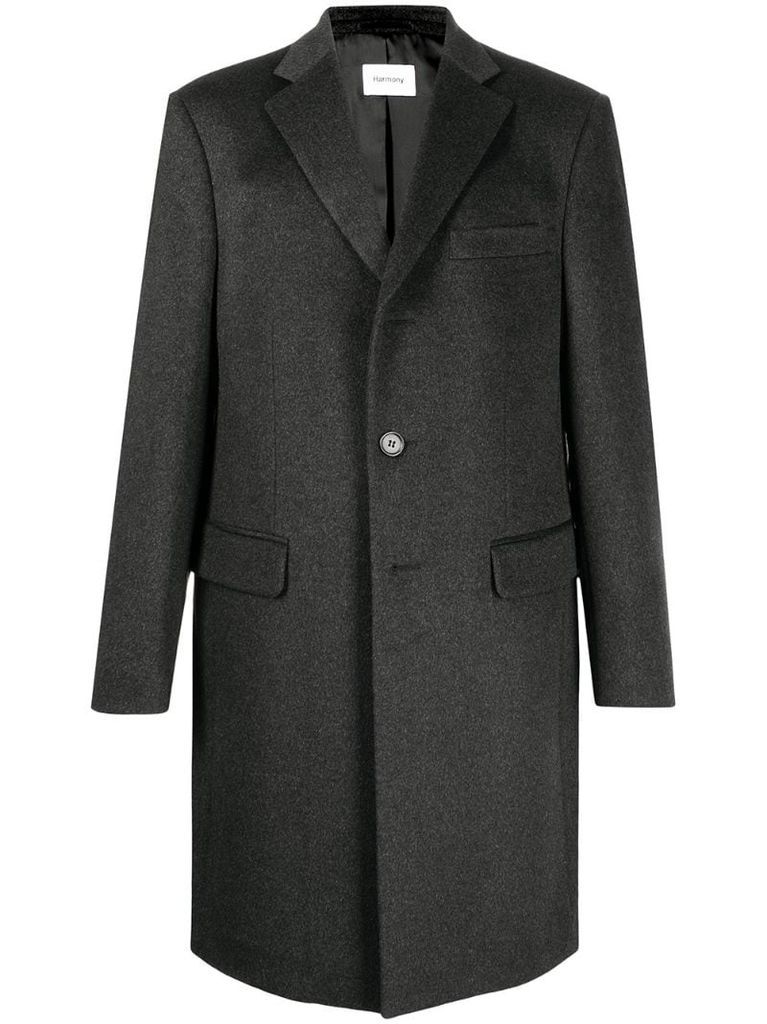 single-breasted wool-cashmere blend coat