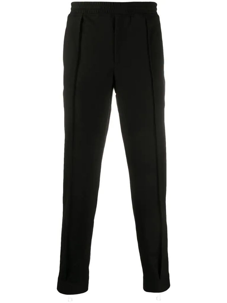 ankle zip tapered trousers