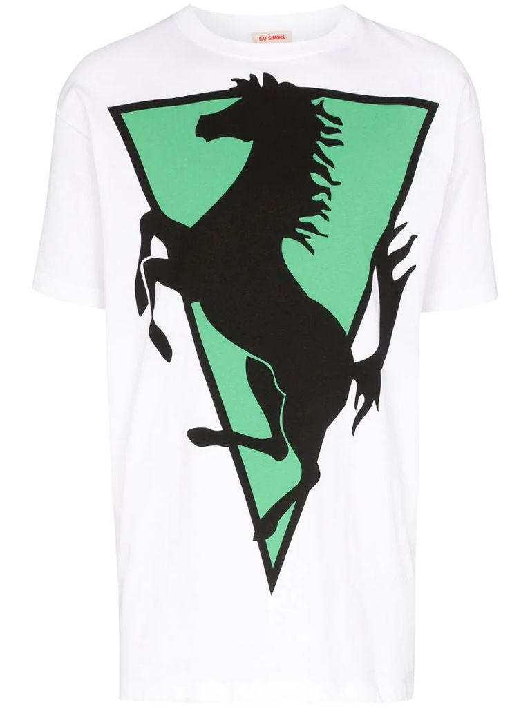 horse-print cotton T-shirt