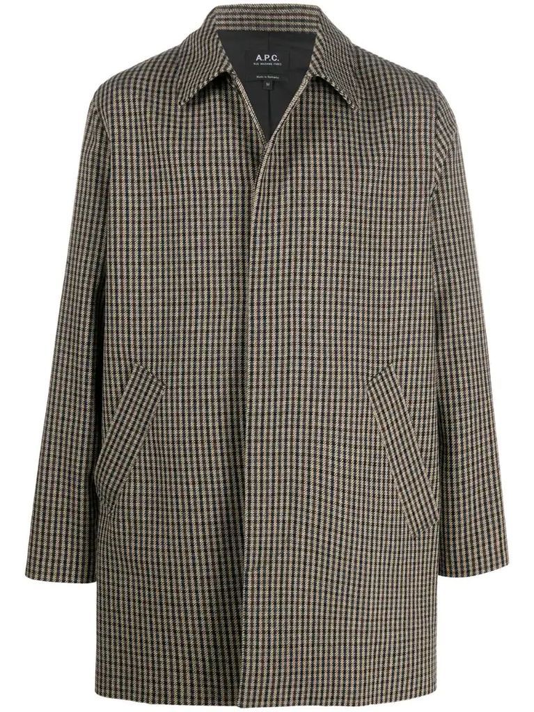 Flynn checked trench coat