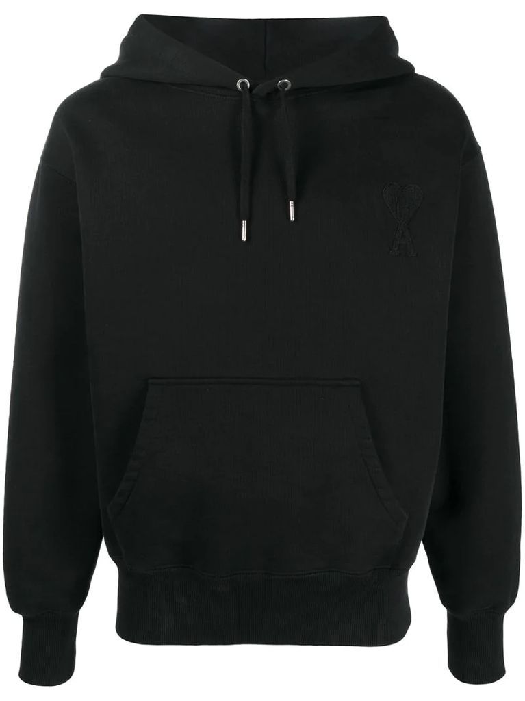 logo patch cotton hoodie