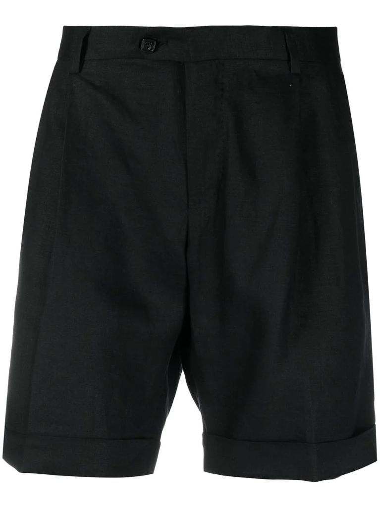 Crest linen deck shorts