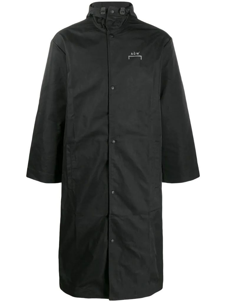 logo hooded raincoat