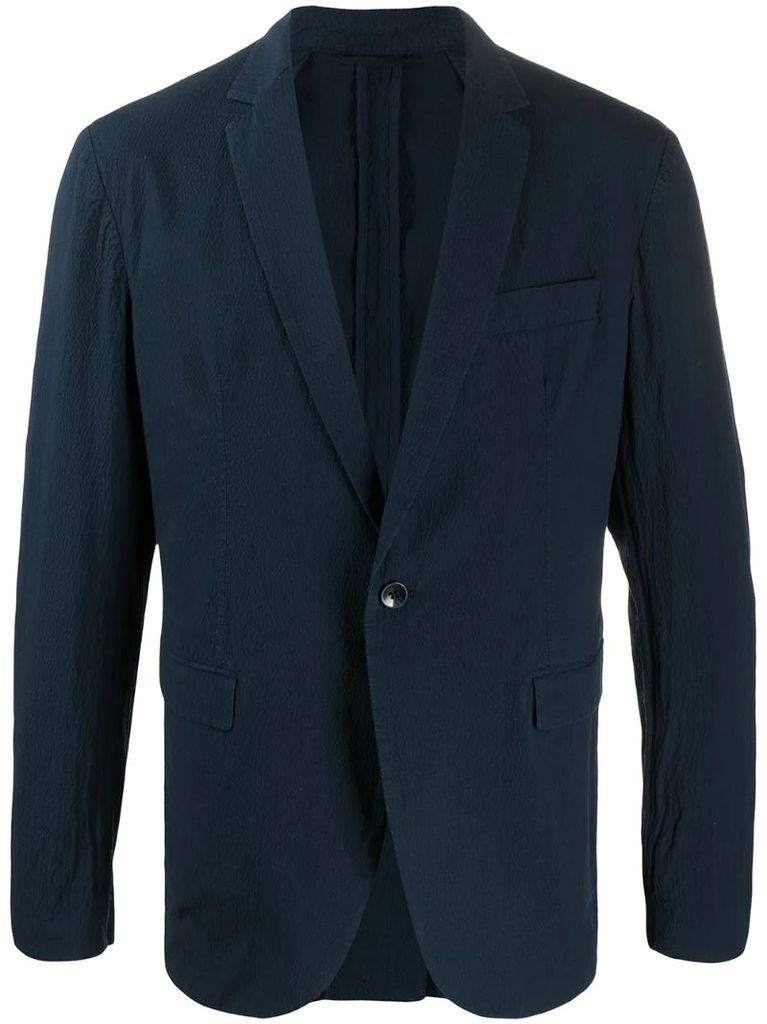 textured single breasted suit jacket