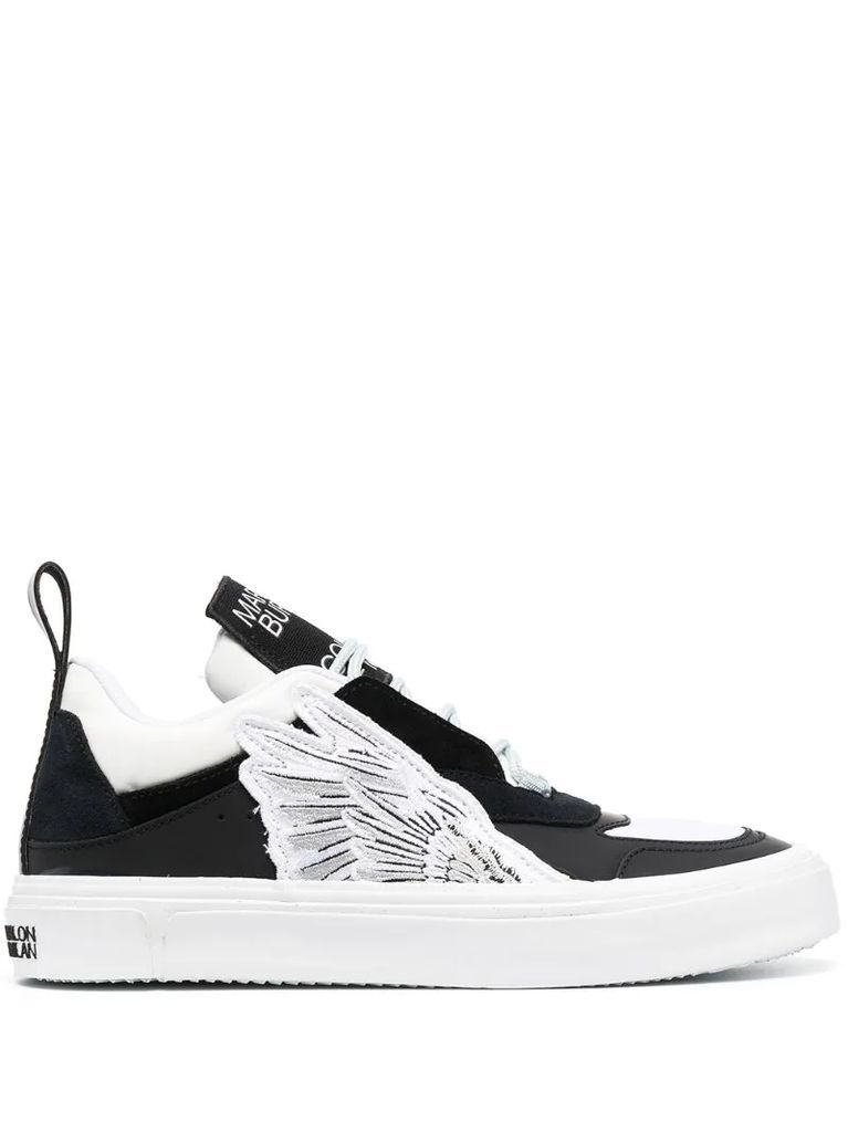 wing-embellished low-top sneakers