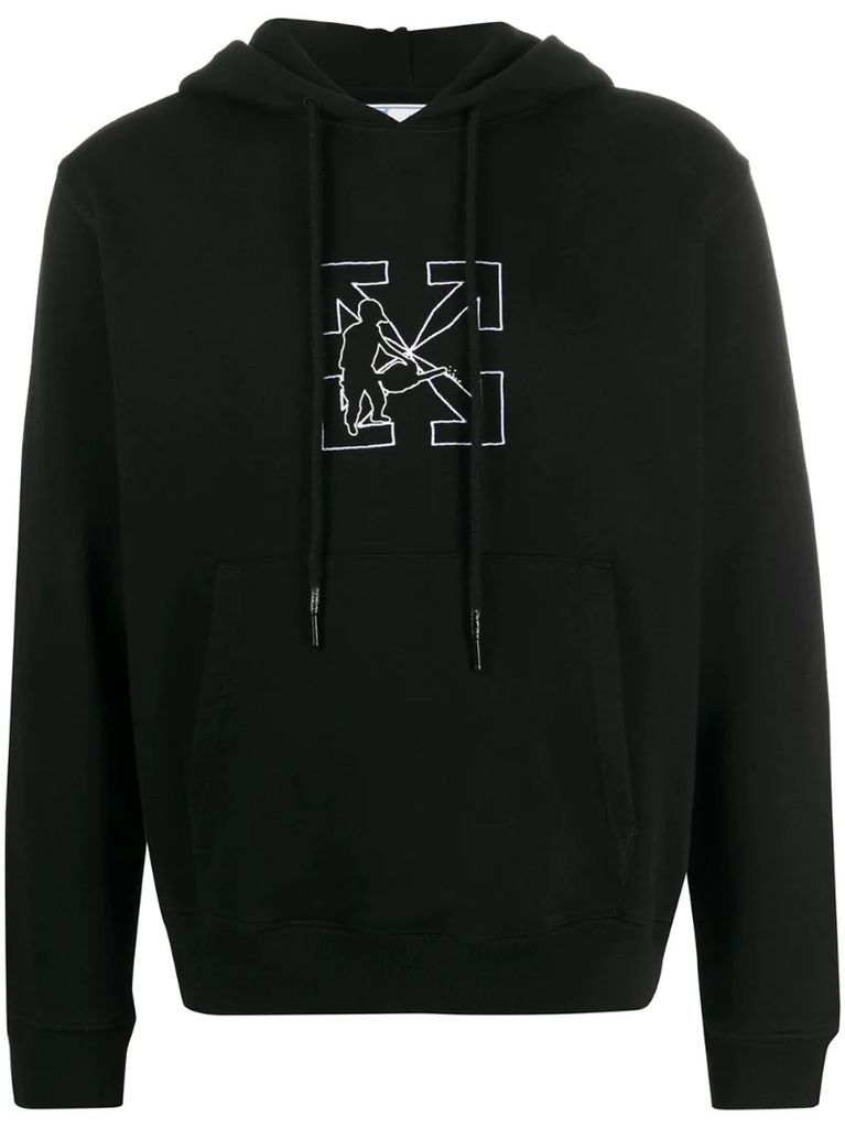 Workers logo-print hoodie