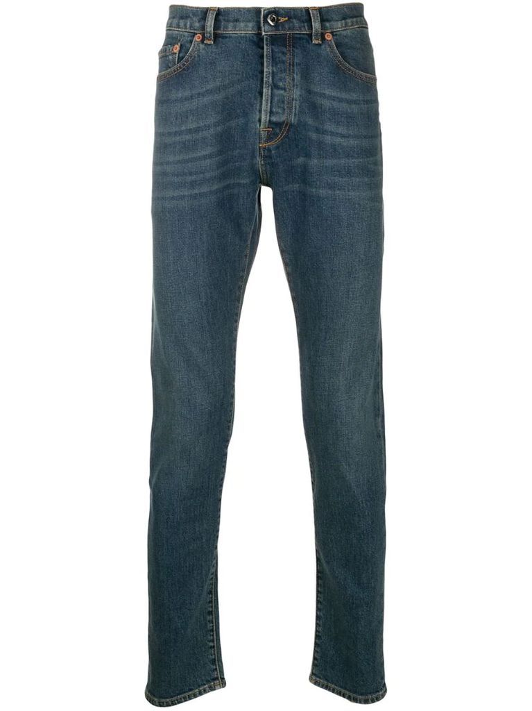 Rockstud-embellished slim-fit jeans