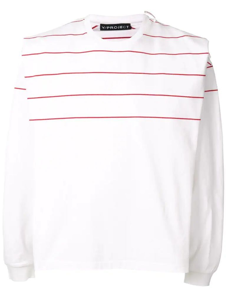layered striped pattern shirt T-shirt