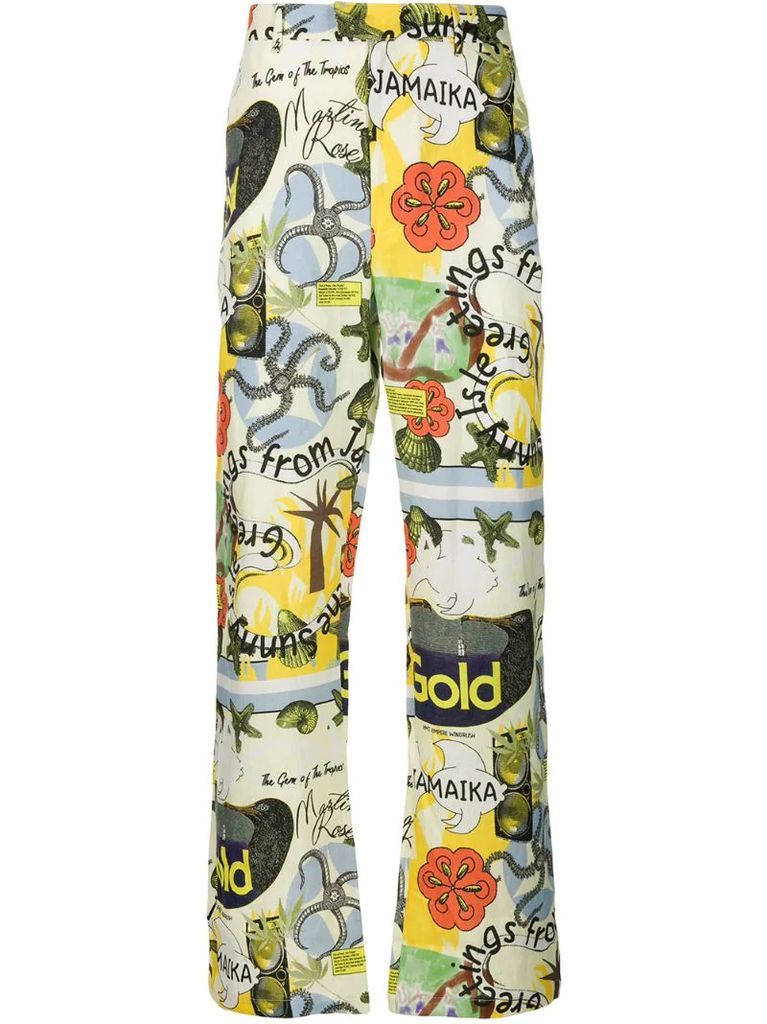 graphic print trousers