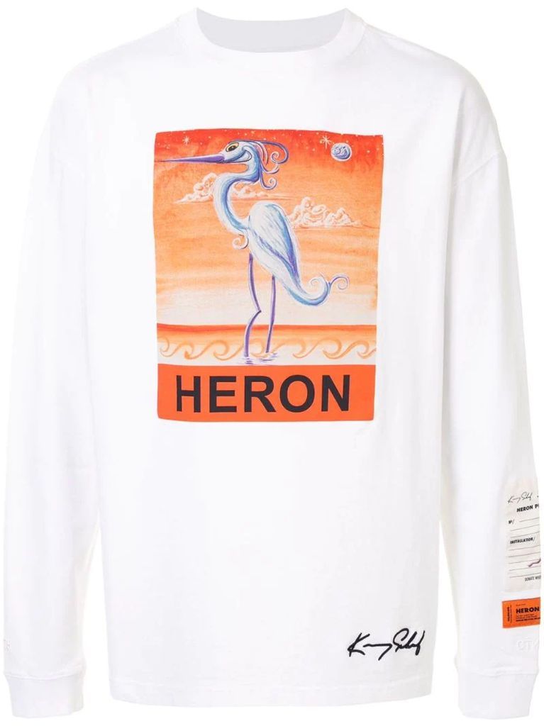 Heron print T-shirt
