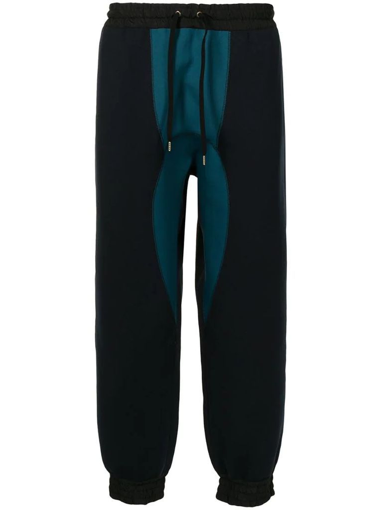 contrast panel trousers