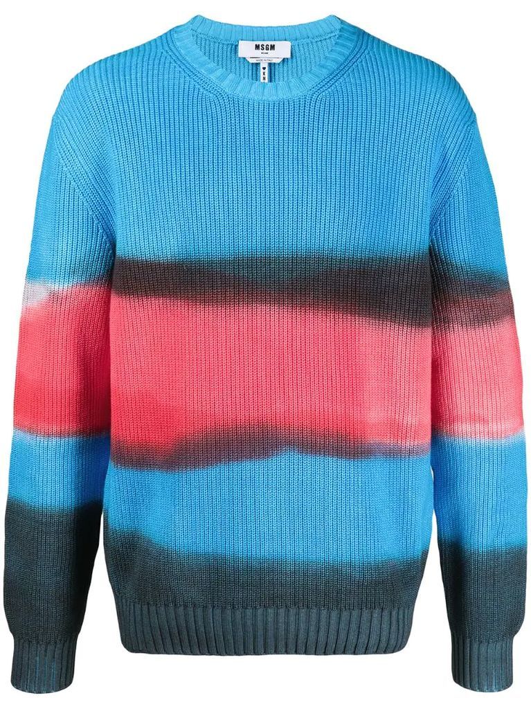 paint-style striped jumper