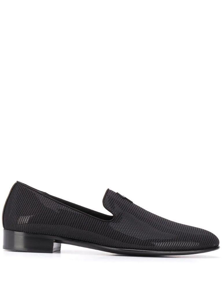 mesh panel loafers