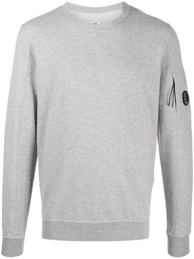 goggle patch crew neck sweatshirt