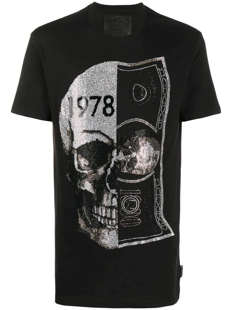metallic skull print t-shirt