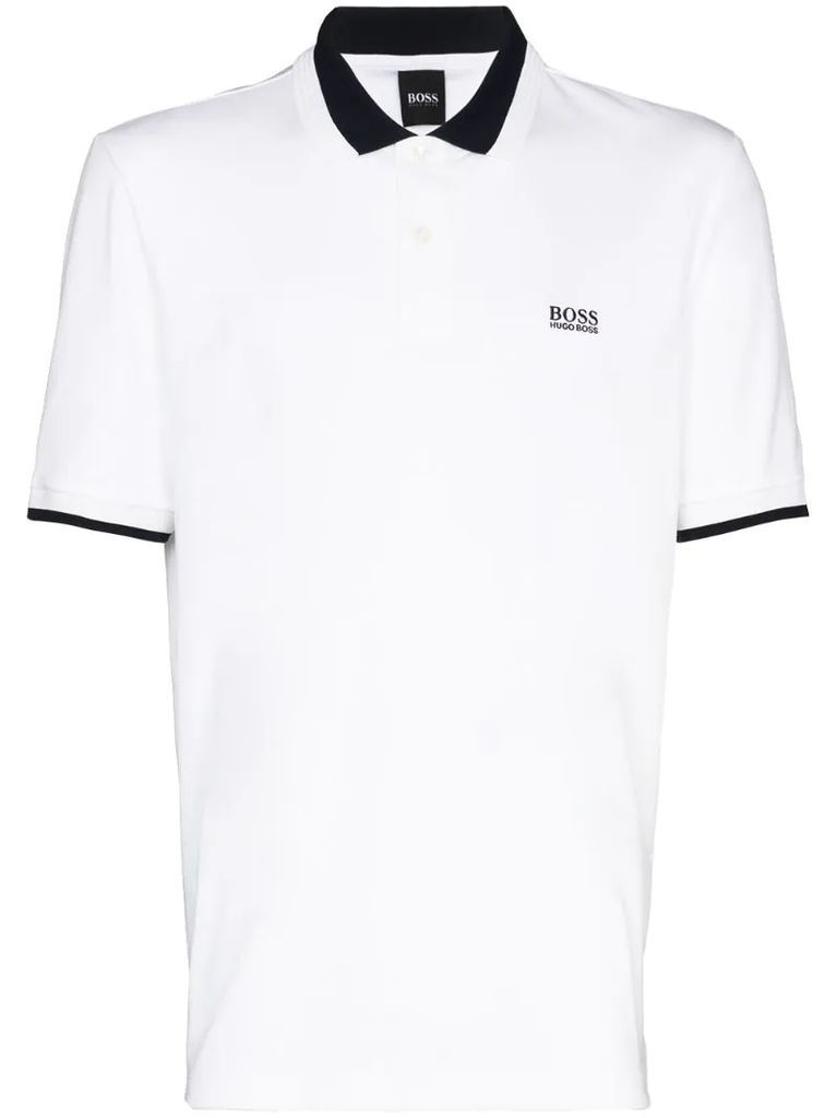 logo-embroidered short-sleeve polo shirt