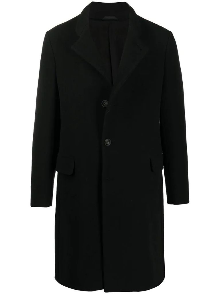 button-front wool-blend coat