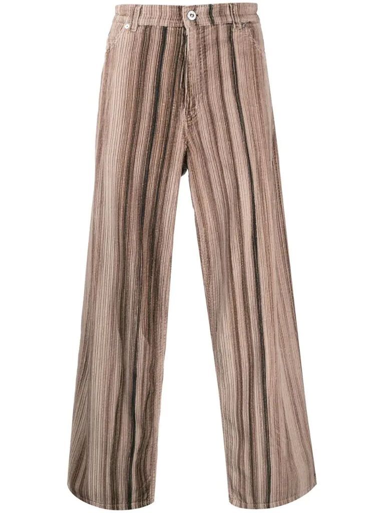 stripe cord detail trousers