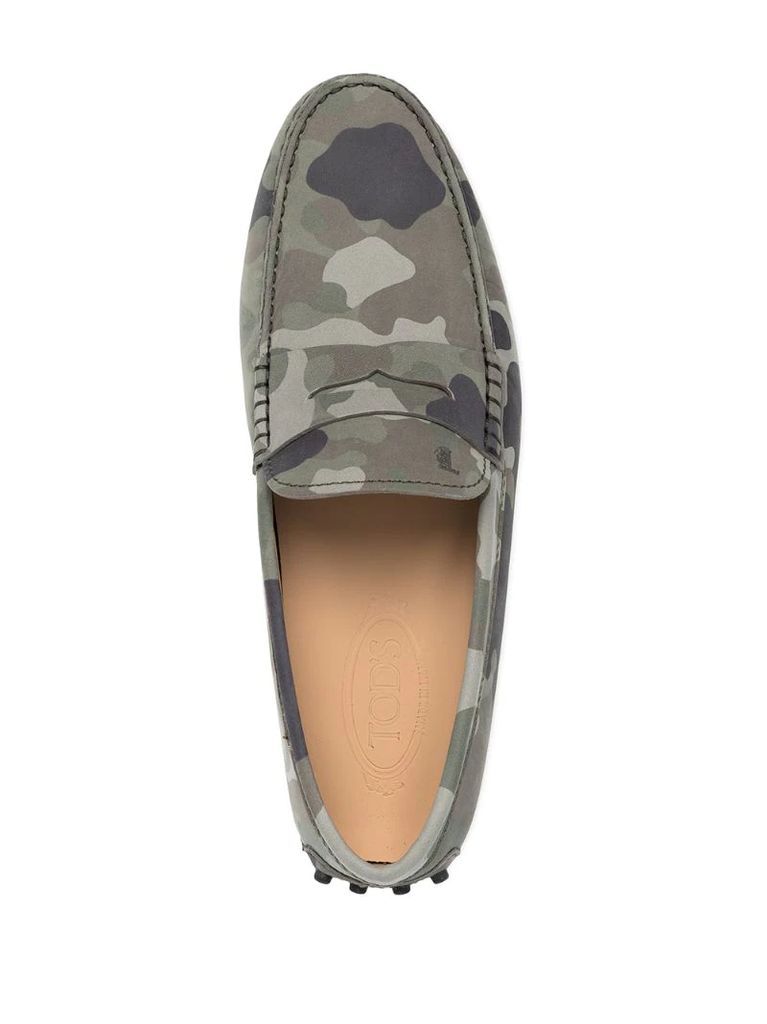 camouflage pattern driving loafers