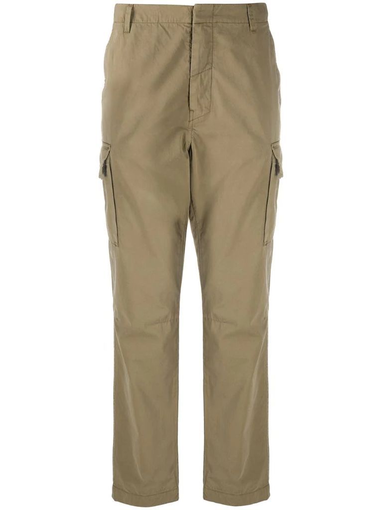 straight-leg cotton cargo trousers