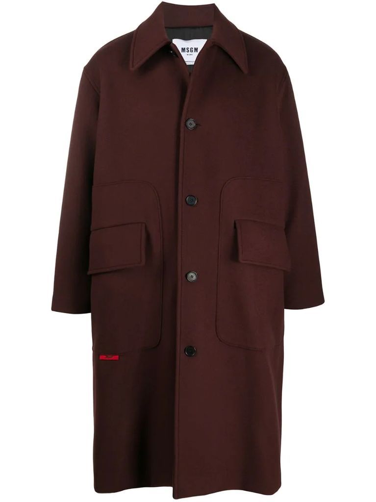 virgin wool mid-length coat
