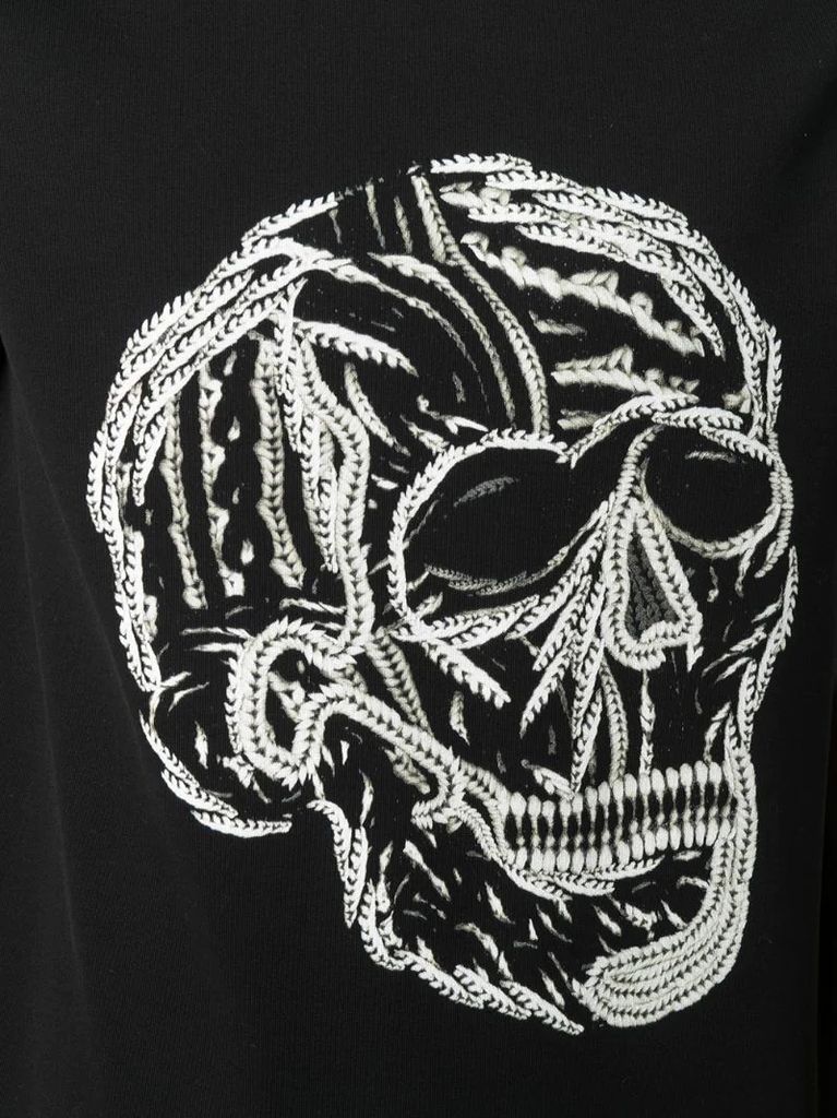embroidered skull-print T-shirt