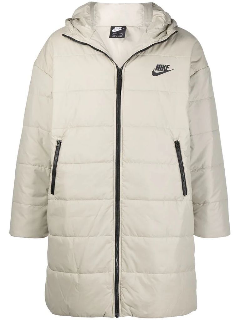 quiled shell parka