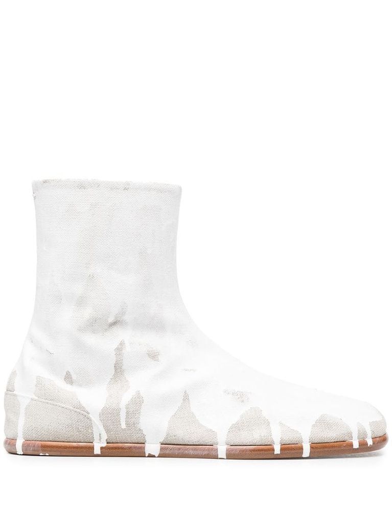 dripping paint-effect boots