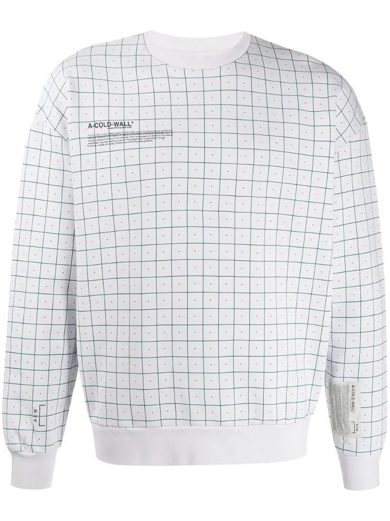 grid-print sweatshirt