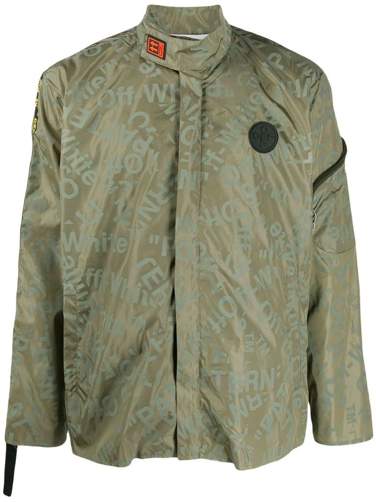 all-over logo print jacket